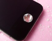 Swarovski Rhinestones (11mm) 2058 Swarovski Elements (Flat Back) 14 Faceted Cut Crystal (Clear) (1pc) iPhone Home Button Deco RH-SW008