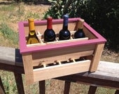 Wine bottle organizer made with reclaimed wood Valspar painted frame. Rustic, Chic, Trendy