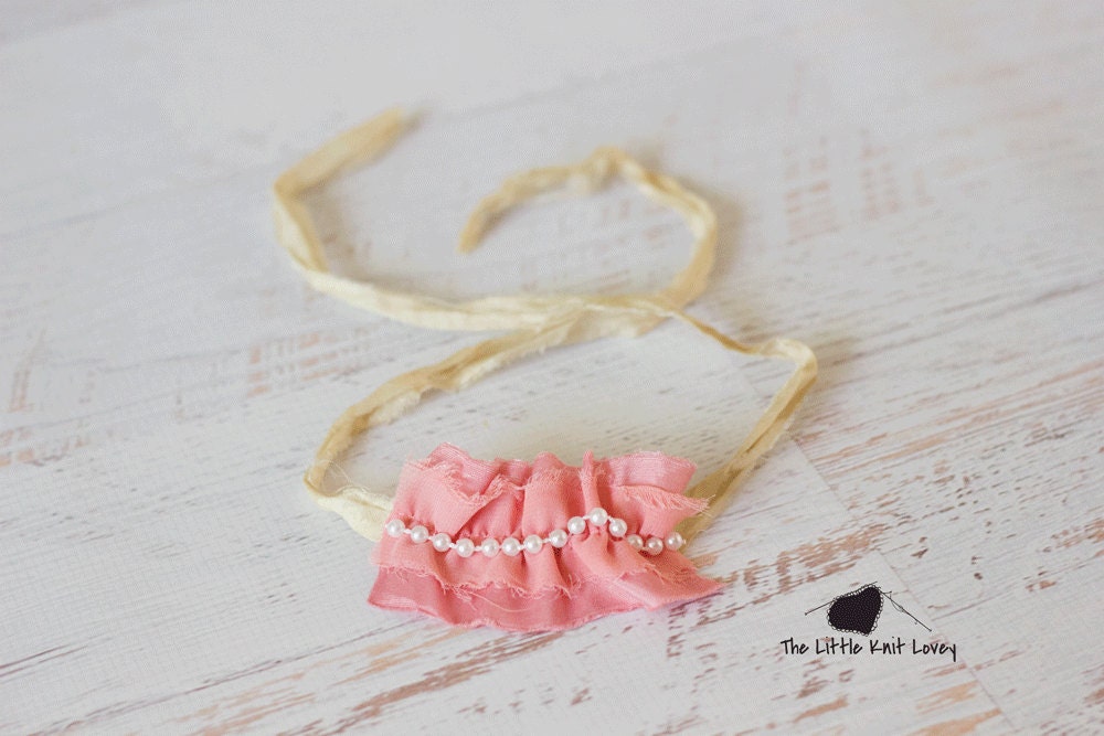 Silk Ribbon Halo Headband for Baby Girl, Beautiful Photography Prop