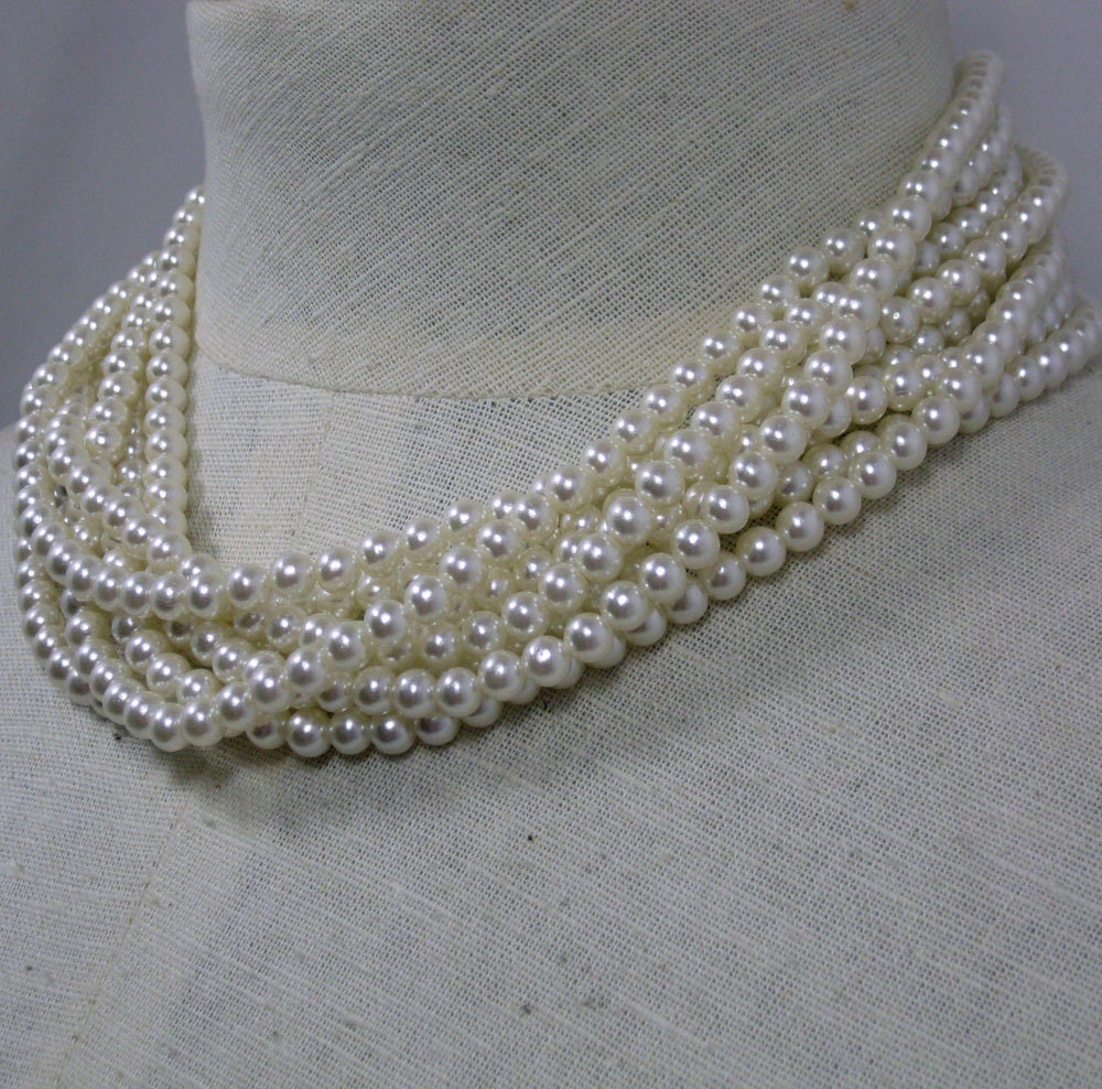 Gay Boyer 8 Strand Faux Pearl Necklace ...