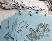Wonderland Gift Tags - Blue with Baker's Twine