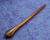 Hand carved diamond top hair stick shawl pin in black walnut wood