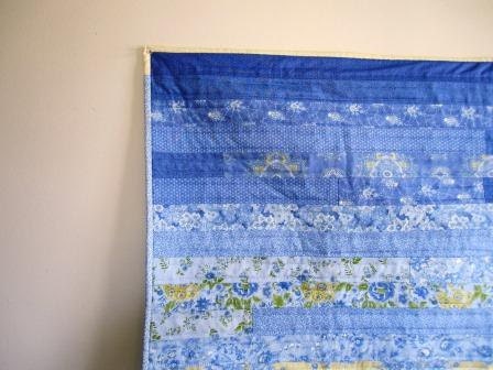 Modern Art Quilt Abstract Stripes Minimalist Contemporary Folk Free U.S. Shipping - 43 x 44