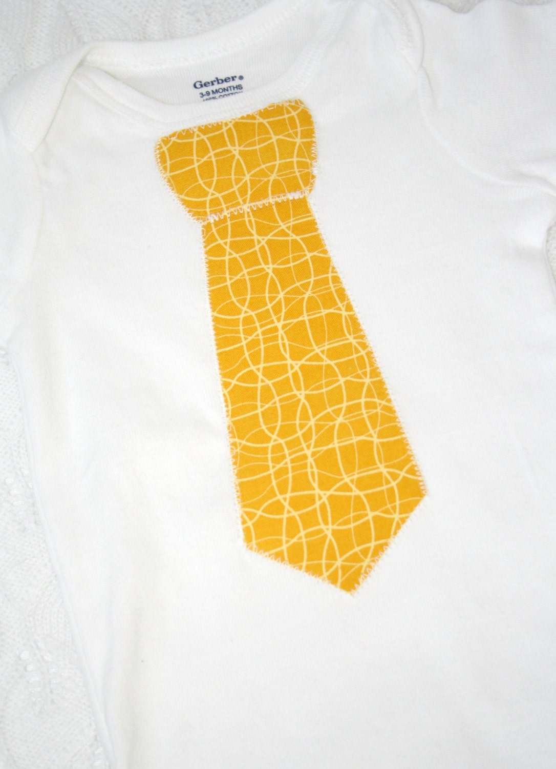 Baby Tie Onesie- Bumble Yellow