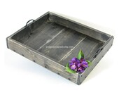 Ottoman Tray Large Wooden Coffee Table Tray Serving Tray with Handles