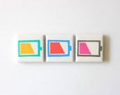 Hand Painted Ceramic Tile Magnets - Recharge . S374