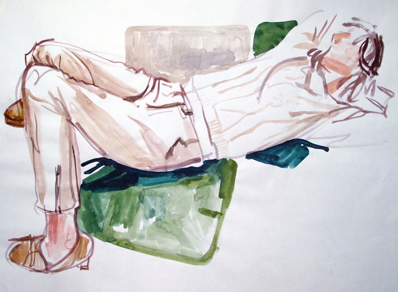 Pale colors of a reclining figure