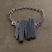 Blue Coral Sticks on Silver Chain Necklace