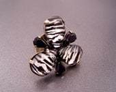 Cocktail Tiger Art Glass ring
