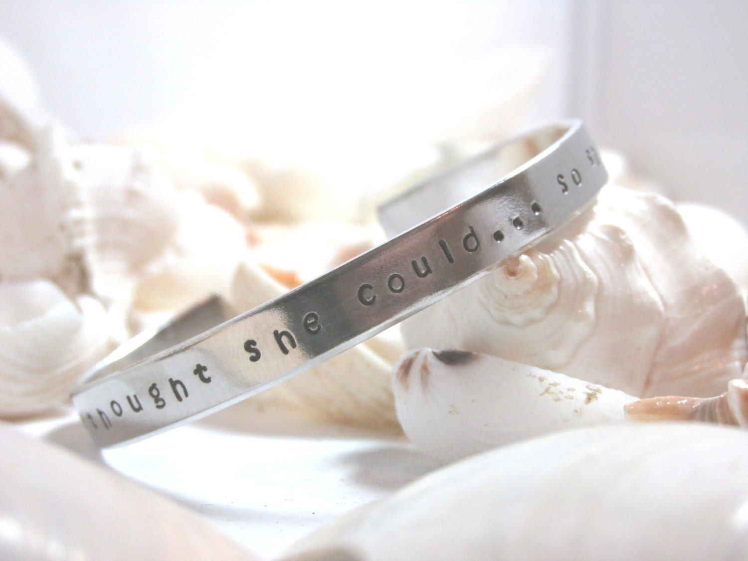 She Thought She Could... So She Did Silver Toned  Hand Stamped Bracelet Stock Number S515A