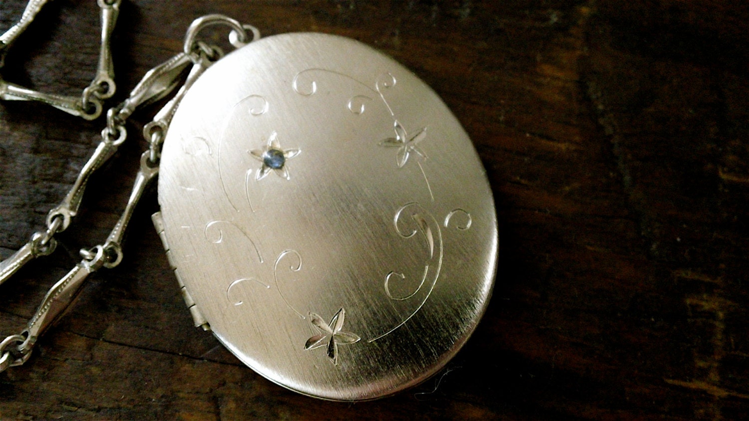 vintage Huge silver locket necklace