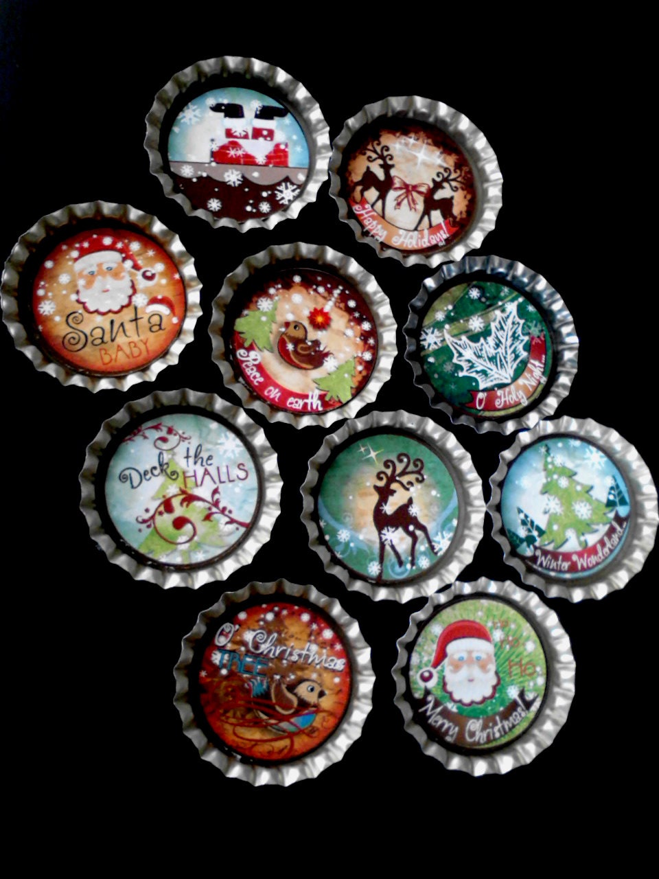 Fun Christmas Santa Magnet Set