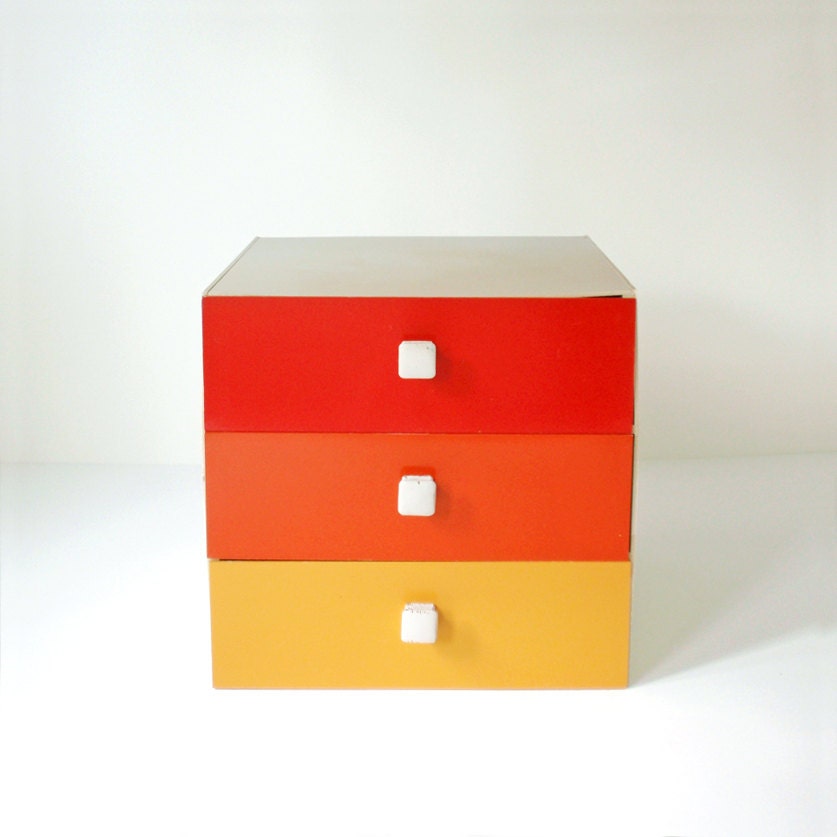 Vintage Industrial Lucite Drawer Unit