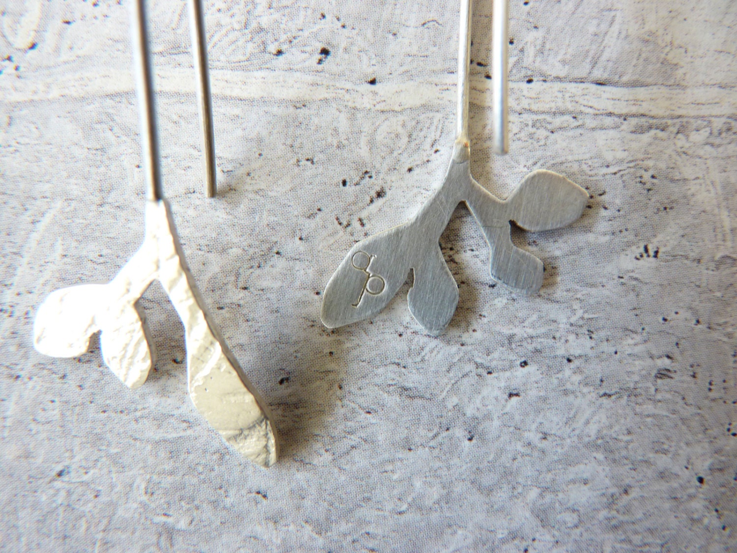 EARRINGS sterling silver contemporary jewelry nature - Flora Collection