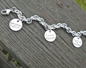 Super Thick Sterling Charm Bracelet - 11 Font Choices