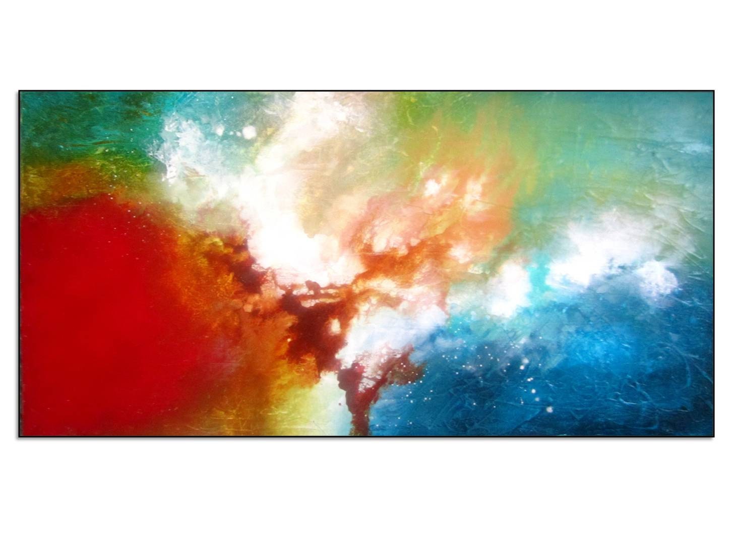 15% Off SUPER SALE. Original Modern Art Abstract Painting on Canvas. 36". Title "Stardust" by R Schoeffel