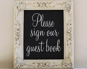 FRAMED CHALKBOARD Garden Wedding Sign Kitchen Chalk Board Hostess Gift Cottage Chic Shabby Chic Home Decor MAGNETIC Ivory Antique Frame