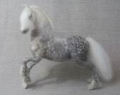 Needle felted horse, dapple gray pony, original one of a kind soft sculpture, READY TO SHIP