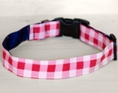 Red Plaid Dog Collar