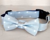 Grey Dot Dog Bow Tie Collar