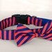 Red and Blue Stripe Dog Bow Tie Collar