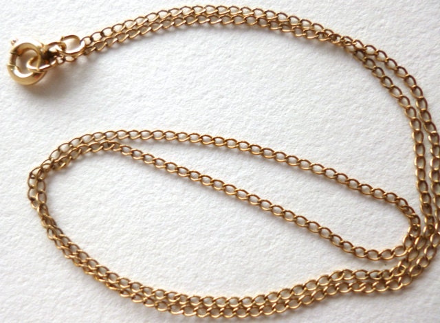 SALE Antique Tiny 14K Gold Filled Chain Necklace Small