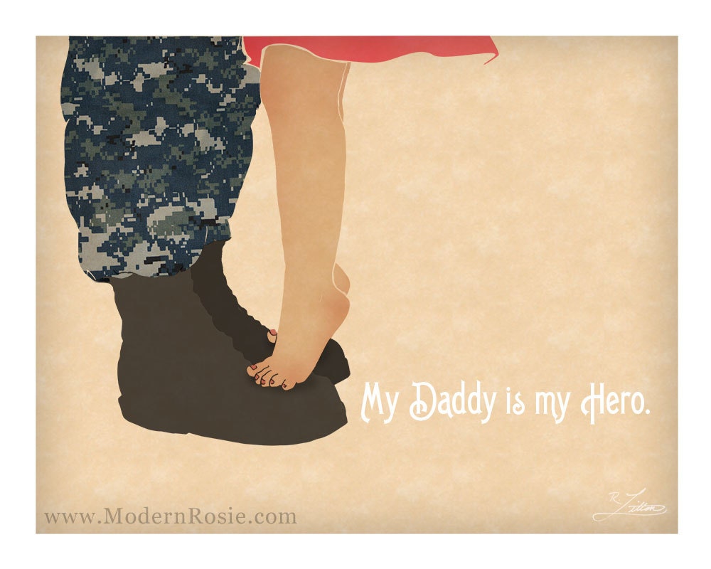 Toes on Daddy's Boots - Military Kids Art Print