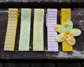 Yellow No Slip Hair Clips Barrettes - Gift Set