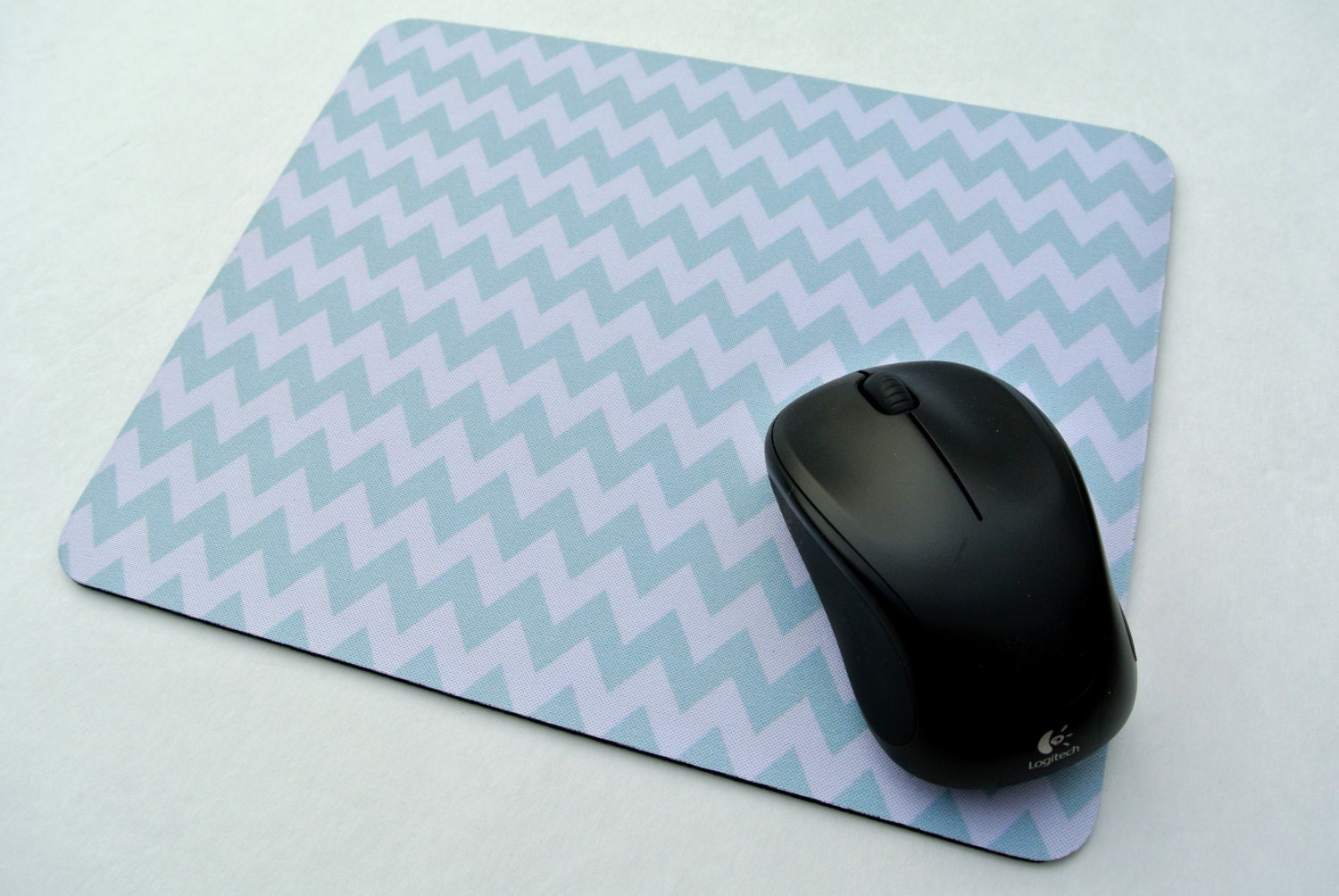 Mint Chevron Print Mouse Pad - Modern Home Decor - mousepad - mint, aqua chevron decor