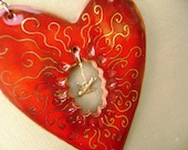 Valentine Window to my Heart Red Glazed Ornament