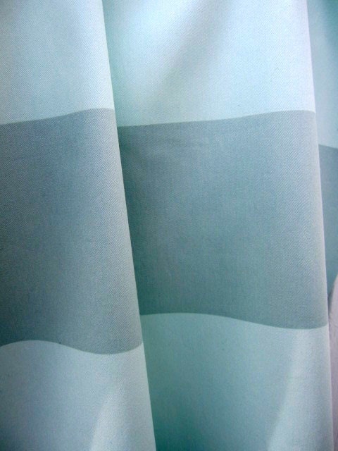 Curtain, Valance, Window Curtain, Designer Aqua Horizontal Striped Lined Valance