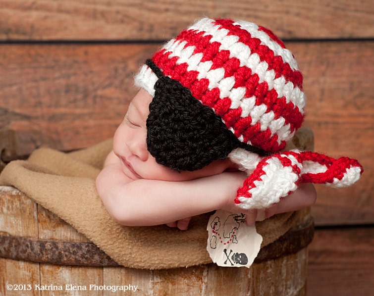 Pirate Hat and Eye Patch/Newborn Photo Prop