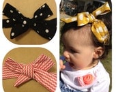 Wrap, Head Wrap, Headband, Bows, Hair Accessory, Photo Prop, Strips, Polka Dots