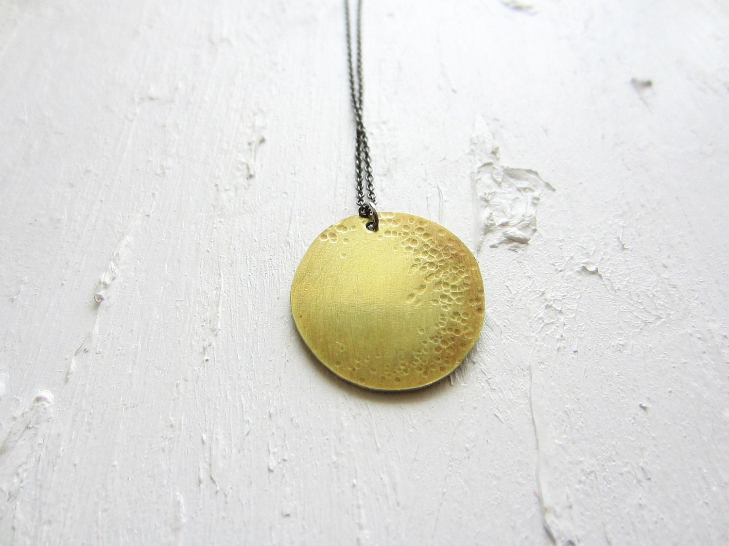 Lullaby -  Moon Necklace Moonstone Gemstone Brass Pendant Necklace Moon Charm Bohemian Jewelry Earthy Jewelry June Birthstone