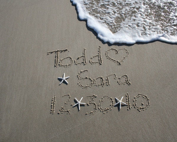 Eco Friendly Name in the Sand at the Jersey Shore