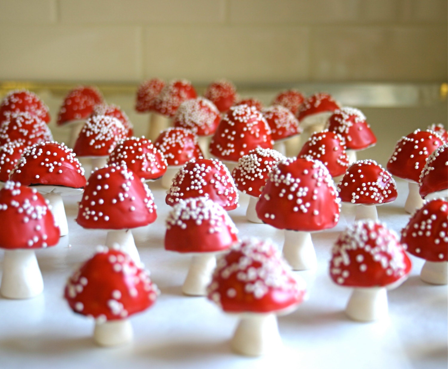 Chocolate Filled Toadstools CUSTOM COLOR 50 / Featured in the Brides Guide -Martha Stewart Weddings