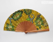 Spanish fan with leather case - Ethnic floral