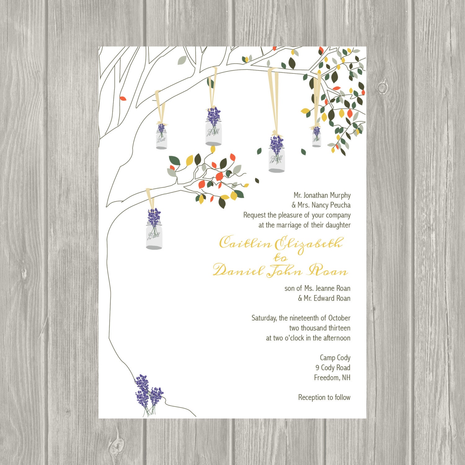 Modern Camp / Country- Printable Wedding Invitation