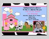 Farm Barnyard Birthday Invitation Farm Birthday Party Invites Printable Invitation Girls Photo Il_170x135