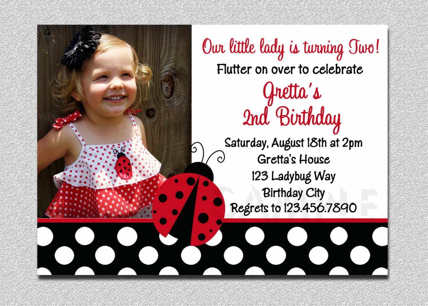 Ladybug Birthday 1st birthday Invitation Ladybug Birthday Party Invitation Il_570xn