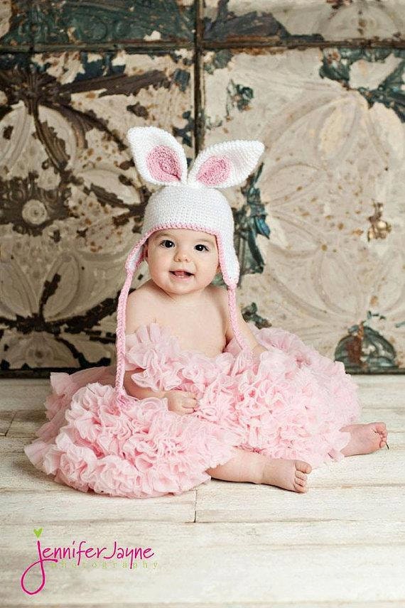Instant Download PDF crochet pattern easter bunny hat with earflap  sizes newborn-1 years.etsy