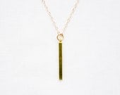 EVE // Gold Vintage Brass Bar Necklace on a Gold Filled chain - everyday vintage jewellery
