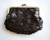 black sequin purse. metallic clutch. sequin clutch. black clutch. evening purse. evening clutch.