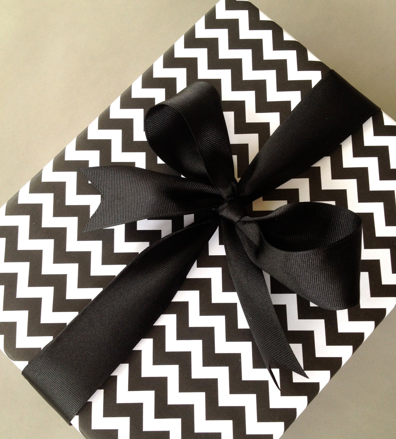 Black Chevron Premium Wrapping Paper