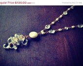 MEMORIAL DAY SALE Aurora Elethyria Bridal Necklace in Crystal Quartz and Freshwater Pearl, Bride, Bridal Jewery, Waterfall Necklace