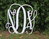 36" Wood cut script painted monogram