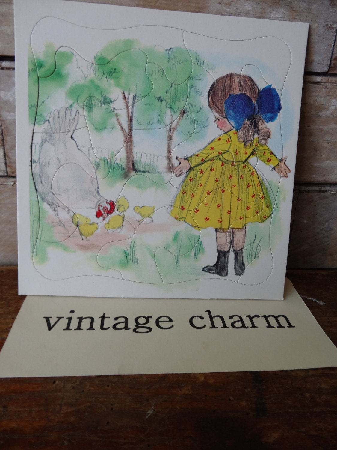 Vintage Picture Puzzle Little Girl Tell a Tale Sweet