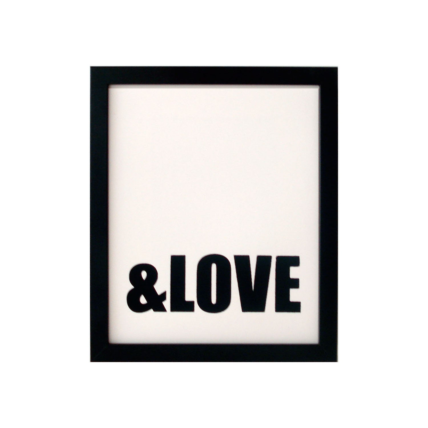 SALE HALF OFF ampersand love screenprinted poster - black