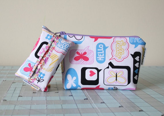 forget me not pouch / emergency bridesmaid survival kit -- hello conversation bubbles