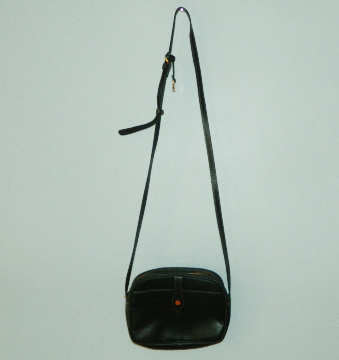vintage 80s GOLD  PFEIL designer cross body green leather purse handbag bag